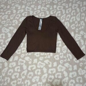 ZARA Long Sleeve Ribbed Crop Top – Size XS-S